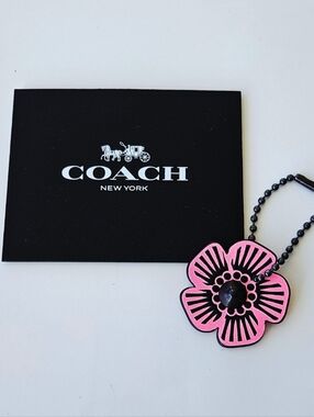 💖 COACH Hot Pink Tea Rose Charm